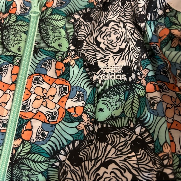 EUC Size Youth XL adidas full zip colorful jacket B4 - Picture 2 of 3